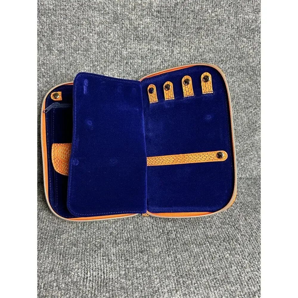 Stephanie Johnson Havana Julianna jewelry case orange zip around